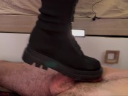 Preview 2 of Black Combat Boots Cock Trample and Crush
