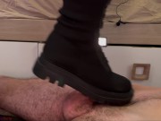 Preview 4 of Black Combat Boots Cock Trample and Crush