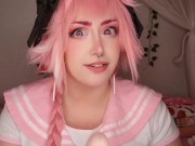 Preview 1 of 🌸KAWAII ASTOLFO COSPLAYER GETS DILDO THROATPIE THEN FUCKED🌸 (Female Cosplayer)