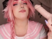 Preview 2 of 🌸KAWAII ASTOLFO COSPLAYER GETS DILDO THROATPIE THEN FUCKED🌸 (Female Cosplayer)