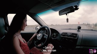 Driving Test Turned Into Outdoor Fucking - English Subtitles - 4k