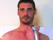 Preview 5 of str8 male gets filmed and wanked in a shower.