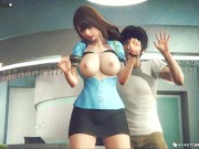 Preview 3 of [Hentai game Honey Select 2 Libido]Female security guard's big tits beauty rubs her breasts and sex.
