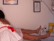 Preview 3 of PAWG Nurse uses her BBW Mouth to get Cum Sample - lucky patient