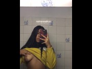 180px x 135px - Flashing my tits in the public bathroom on camera - mirror selfie cellphone  video girl natural boobs | free xxx mobile videos - 16honeys.com