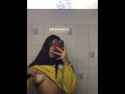 My Tits In Selfie - Flashing my tits in the public bathroom on camera - mirror selfie cellphone  video girl natural boobs | free xxx mobile videos - 16honeys.com