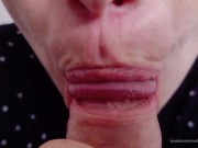 Preview 6 of Sucks the balls and makes perfect blowjob filled his mouth with cum - Close Up POV