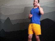 Preview 3 of Roleplay: 10-month check in with your personal trainer (strip, flex, stroke, and BLAST cum!)
