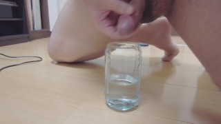 Drinking a Glass of Water Full of My Cum