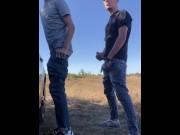 Preview 3 of Straight guy fuck gay friend outdoor bareback and cum in ass