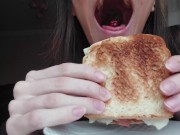 Preview 3 of Giantess plays with a tiny in a sandwich [Vore] [Preview]