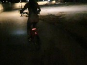 Preview 4 of Sexy Girl riding bike naked in a public road - Risky but she loves that - Hotsportfit Girl