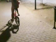 Preview 5 of Sexy Girl riding bike naked in a public road - Risky but she loves that - Hotsportfit Girl