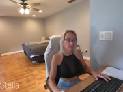 Preview 1 of Big Tit Blonde In Glasses Masturbates Live FULL SCENE