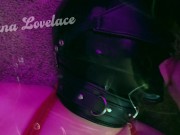 Preview 1 of Luna Lovelace - Collared / Latex Hood Blowjob / Vibrator Orgasm