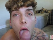 Preview 2 of Tight Ass Tattooed Twink Takes Dick Like A Pro Bareback POV