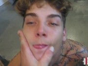 Preview 6 of Tight Ass Tattooed Twink Takes Dick Like A Pro Bareback POV