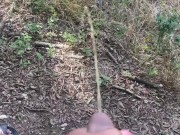 Preview 5 of Holding His Dick In The Woods While He Takes a Piss