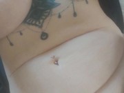 Preview 1 of Tattooed Big Natural Tits MILF Cums with Massage Gun (Lots of Grool)