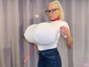 Preview 5 of Measuring my huge breast expansion! Real time inflation