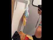 Preview 6 of Flashing my tight ass in public changing room!