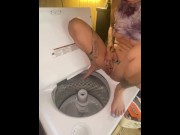 Preview 3 of Dirty Blonde Peeing In Washer