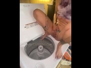 Preview 5 of Dirty Blonde Peeing In Washer