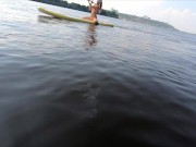 Preview 5 of Naked Girl swims on sup board