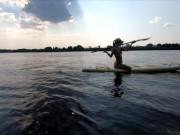 Preview 6 of Naked Girl swims on sup board