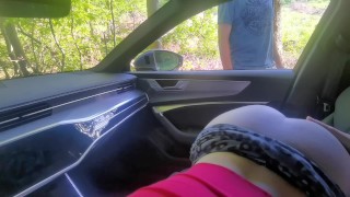 Blowjob in car - stranger voyeur caught and watched us