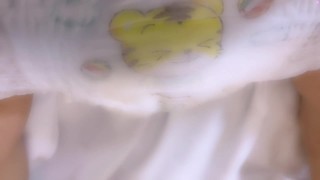 Soaked Diaper Under Spandex Hitachi Masturbation