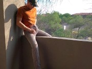 Preview 1 of Piss and cum on a hotel balcony