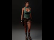 Preview 2 of Lara Croft clothed sexy walk