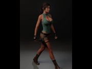 Preview 3 of Lara Croft clothed sexy walk