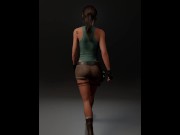 Preview 6 of Lara Croft clothed sexy walk