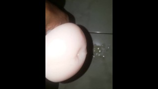 Cumshot using my Flesh light 