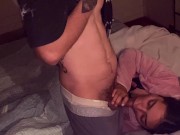 Preview 3 of gagging blowjob - man with tattoos