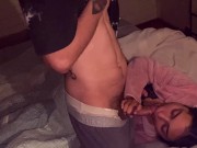 Preview 4 of gagging blowjob - man with tattoos