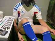 Preview 2 of CBT,Soccer boy tortures ball and cock with electricity