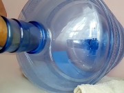 Preview 2 of could not resist and passionately fucked a water cooler! big cock and bootle cumshot💦