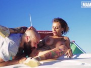 Preview 5 of MAMACITAZ - Huge Tits MILF Gina Snake Drains Cock Of Cum On A Boat Full Scene