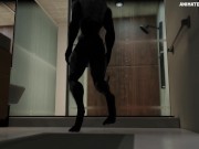 Preview 1 of Male Turian Shower Muscle Hyper Dick Growth Animation
