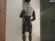 Preview 3 of Male Turian Shower Muscle Hyper Dick Growth Animation