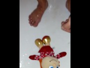 Preview 3 of In the Shower Playing with a Plush Elf