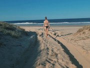 Preview 6 of Hot Aussie babe stripping at a public beach