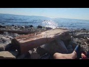 Preview 1 of johnholmesjunior solo show at white rock nude beach strangers watch my huge dick by the ocean