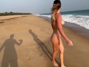 Preview 5 of Naked girl walking on the beach