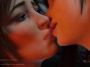 Preview 1 of Lara Croft french kissing Tifa Lesbian