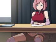 Preview 4 of Kunoichi Trainer - Ninja Naruto Trainer - Part 80 - Sakura Masturbating Under Table By LoveSkySanX