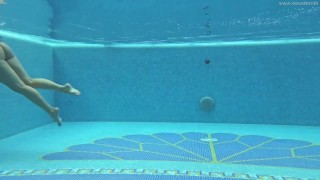 Hungarian naked Sazan Cheharda swimming teasing